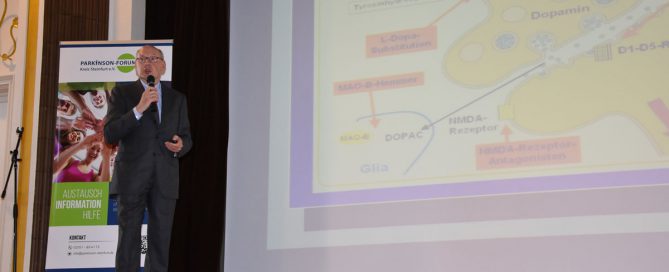 Prof. Greulich referiert zu medikamentöser Parkinsontherapie.